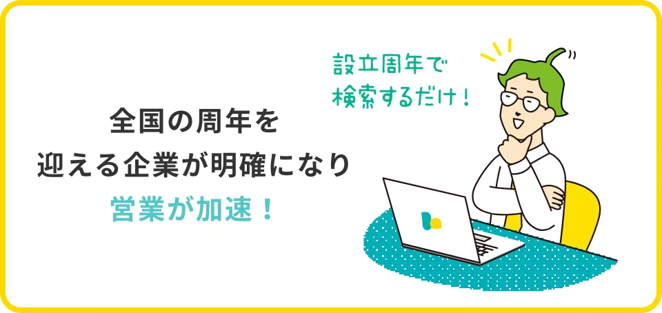 全国の周年を迎える企業が明確になり営業が加速！